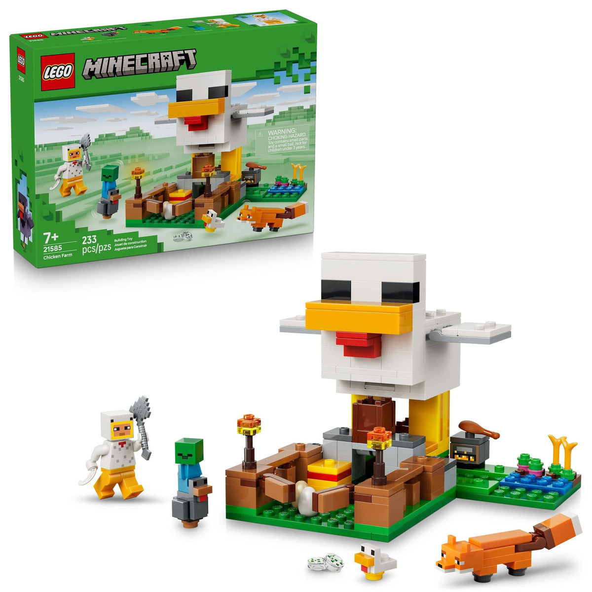 LEGO Minecraft Chicken Farm Toy Building Set - 21585, 233-pcs, Ages 7+