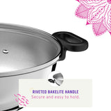 Maharaja 3.4qt Stainless Steel Karahi with lid 26cm 10.25in