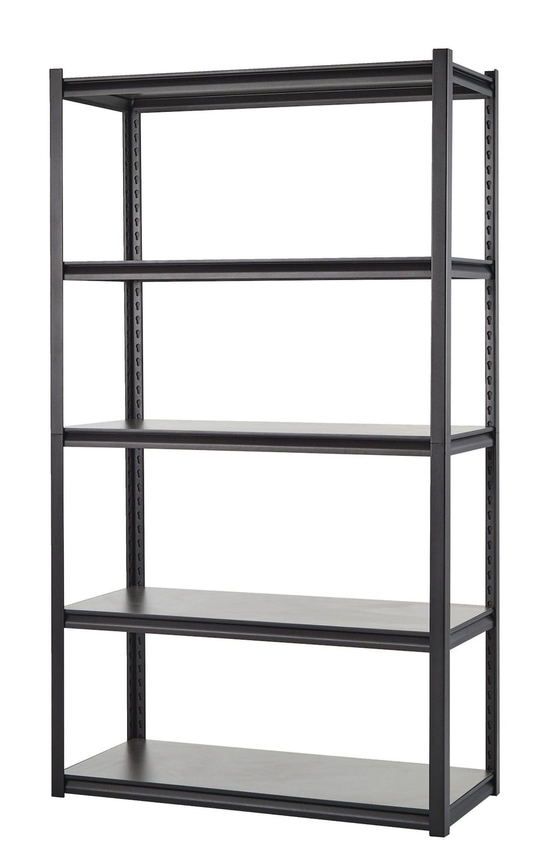 Mastercraft Adjustable 5-Shelf Steel Metal & Wood Storage Rack / Shelving Unit, 41 x 18 x 72-in F1