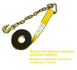MotoMaster 10,000-lb Commercial Ratchet Tie Down Strap, with 18-in Chain, 2-in x 27-ft
