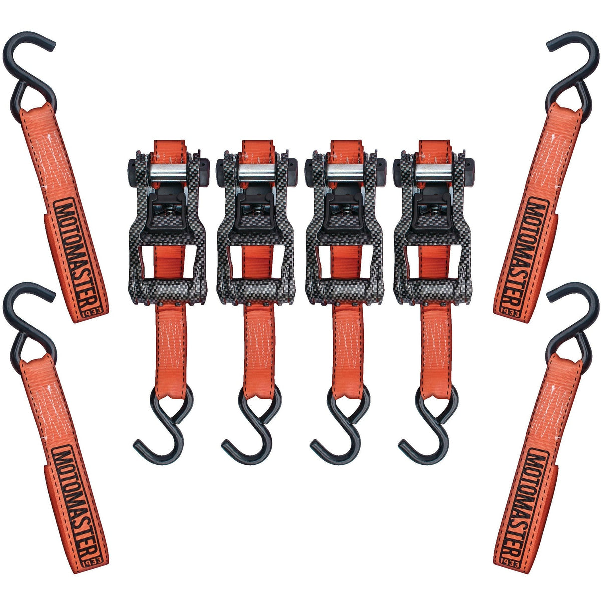 MotoMaster 3,000-lb Heavy Duty Ratchet Tie Down Strap, 1.25-in x 14-ft, 4-pk