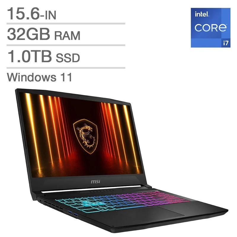 MSI Katana 15 HX 15.6-in. Gaming Laptop, Intel Core i7-14650HX - 32GB RAM, 1TB SSD, 8GB NVIDIA GeForce RTX 5060 F9