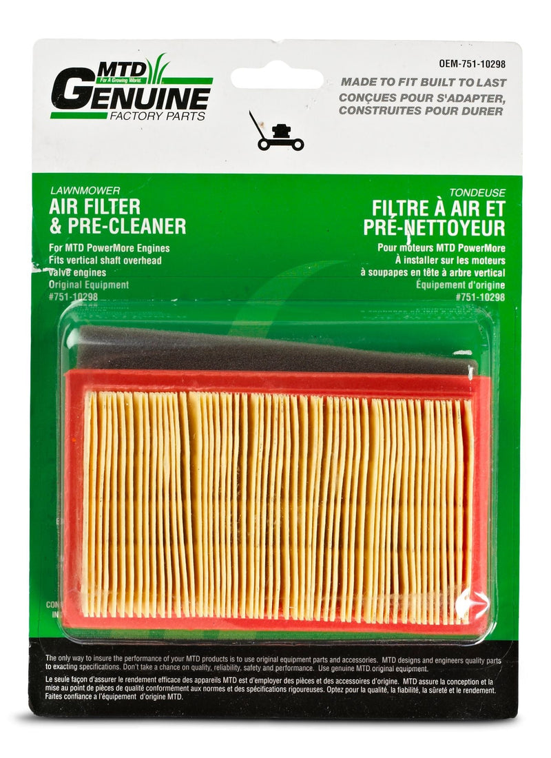 MTD Lawn Mower Replacement Air Filter & Pre-Cleaner K9