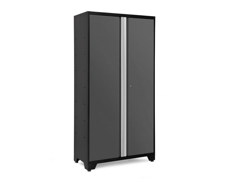 NewAge Bold Series Lockable 24-Gauge Steel RTA Storage Locker with 3 Shelves, Grey/Black, 42-in K6