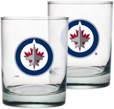 NHL Winnipeg Jets Hockey Rocks Glass, 2-pk