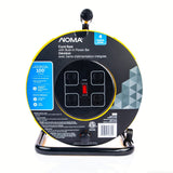 NOMA 100-ft Extension Cord Storage Reel with 4 Grounded Outlets and Circuit Breaker