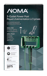 NOMA 3-Outlet Outdoor Power Stake with 6-ft Cord, Green