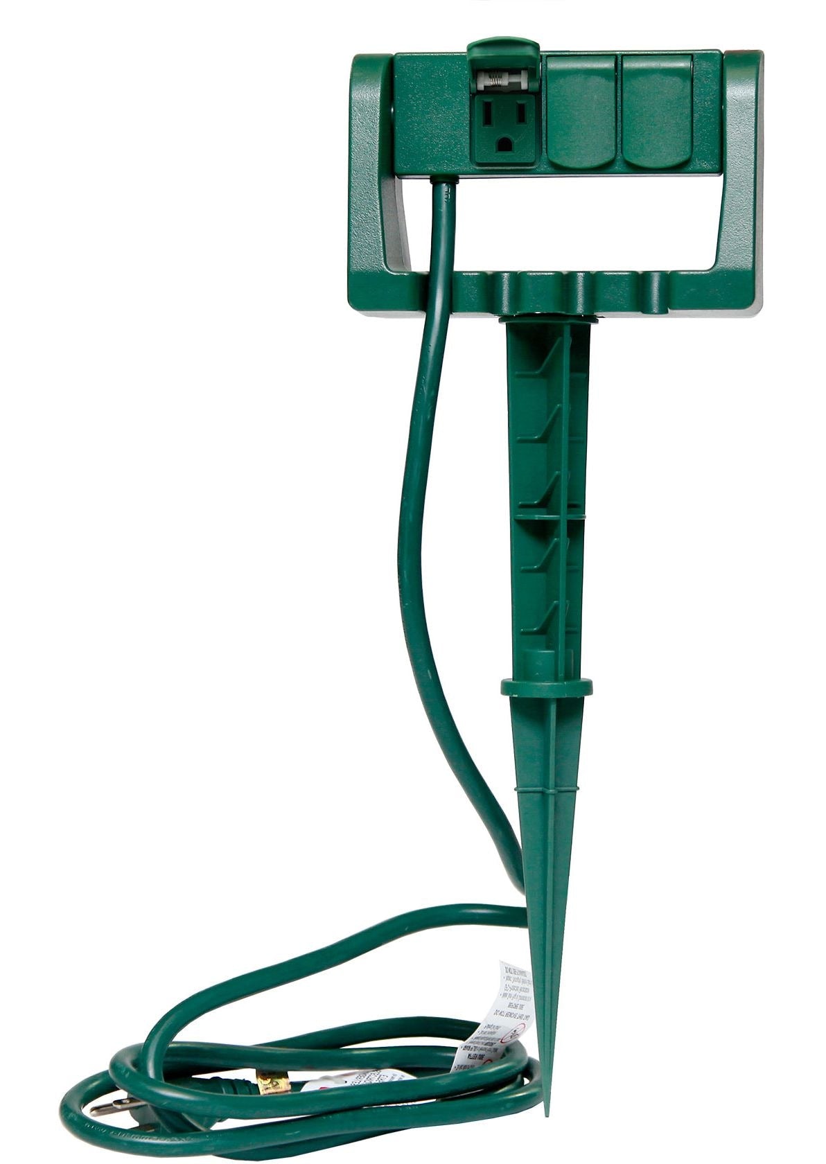 NOMA 3-Outlet Outdoor Power Stake with 6-ft Cord, Green
