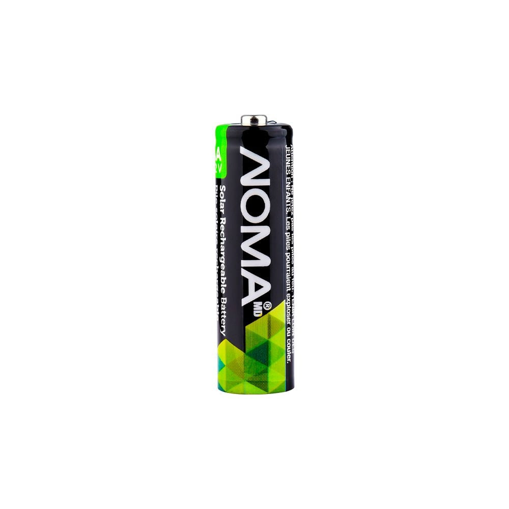 NOMA 300mAh Outdoor Solar Batteries – AA Ni-MH Rechargeable (4-Pack, 1.2V)