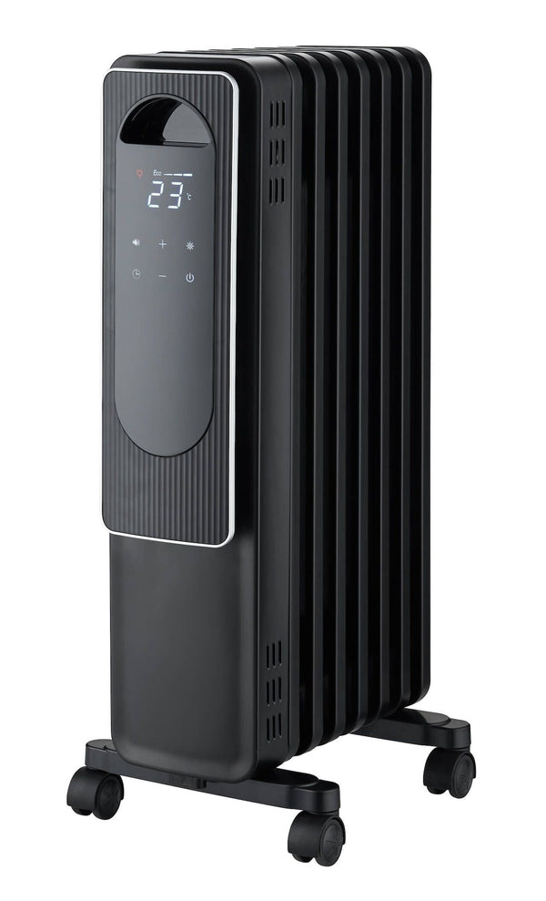 NOMA Digital Electric Oil-Filled Radiator Heater with Remote Control, 1500W, Black J1