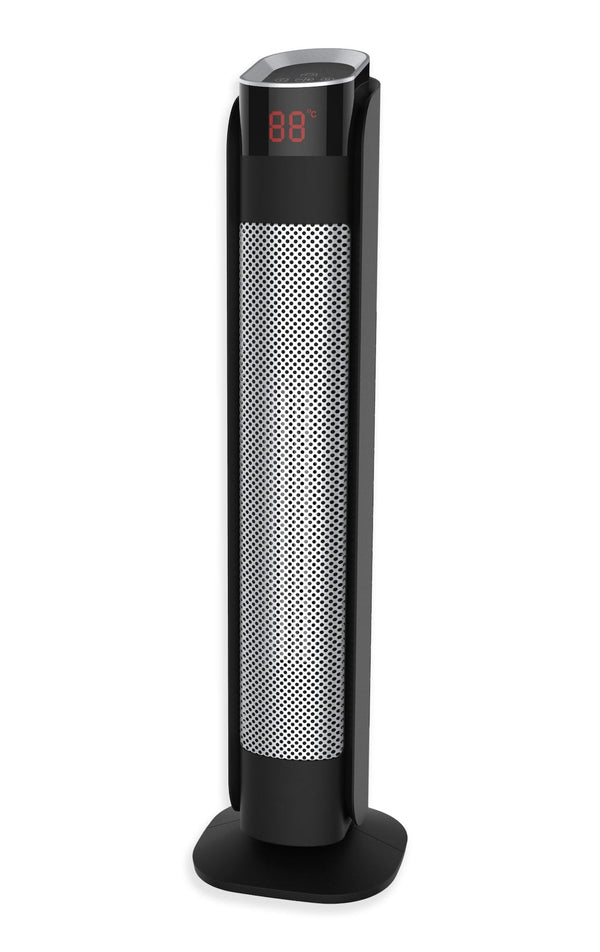 NOMA Oscillating Tower Ceramic Heater withRemote Control & Thermostat, 1500W, Black, 30-in I0