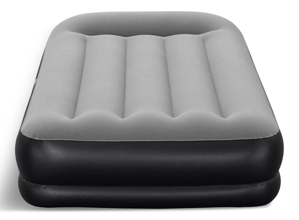 Outbound Tritech Double High Flocked Airbed, Twin, Grey, 75x38x14-in L2