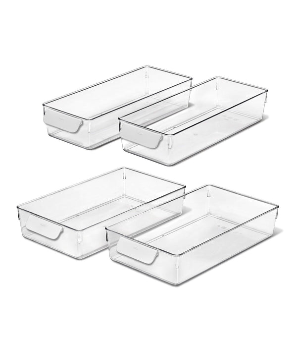 OXO Good Grips 4-Piece Refrigerator Storage Bin Set, Clear R9