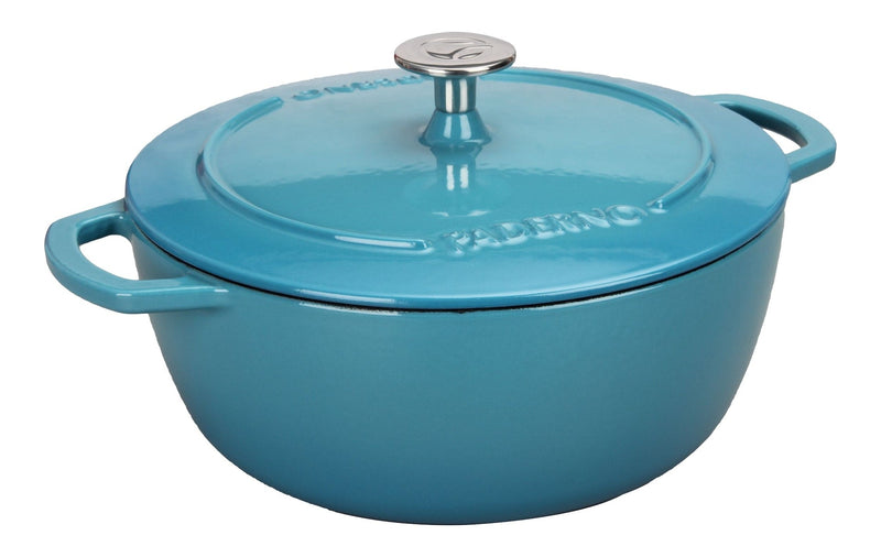 PADERNO Cast Iron Dutch Oven, Atlantic Blue, 4.7-L L1