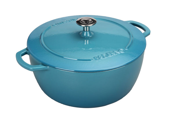 PADERNO Cast Iron Dutch Oven, Atlantic Blue, 6.6-L C7