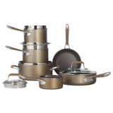 PADERNO Classic Cookware Set, Non-Stick, PFOA-Free, Oven Safe, Champagne Bronze, 12-pc