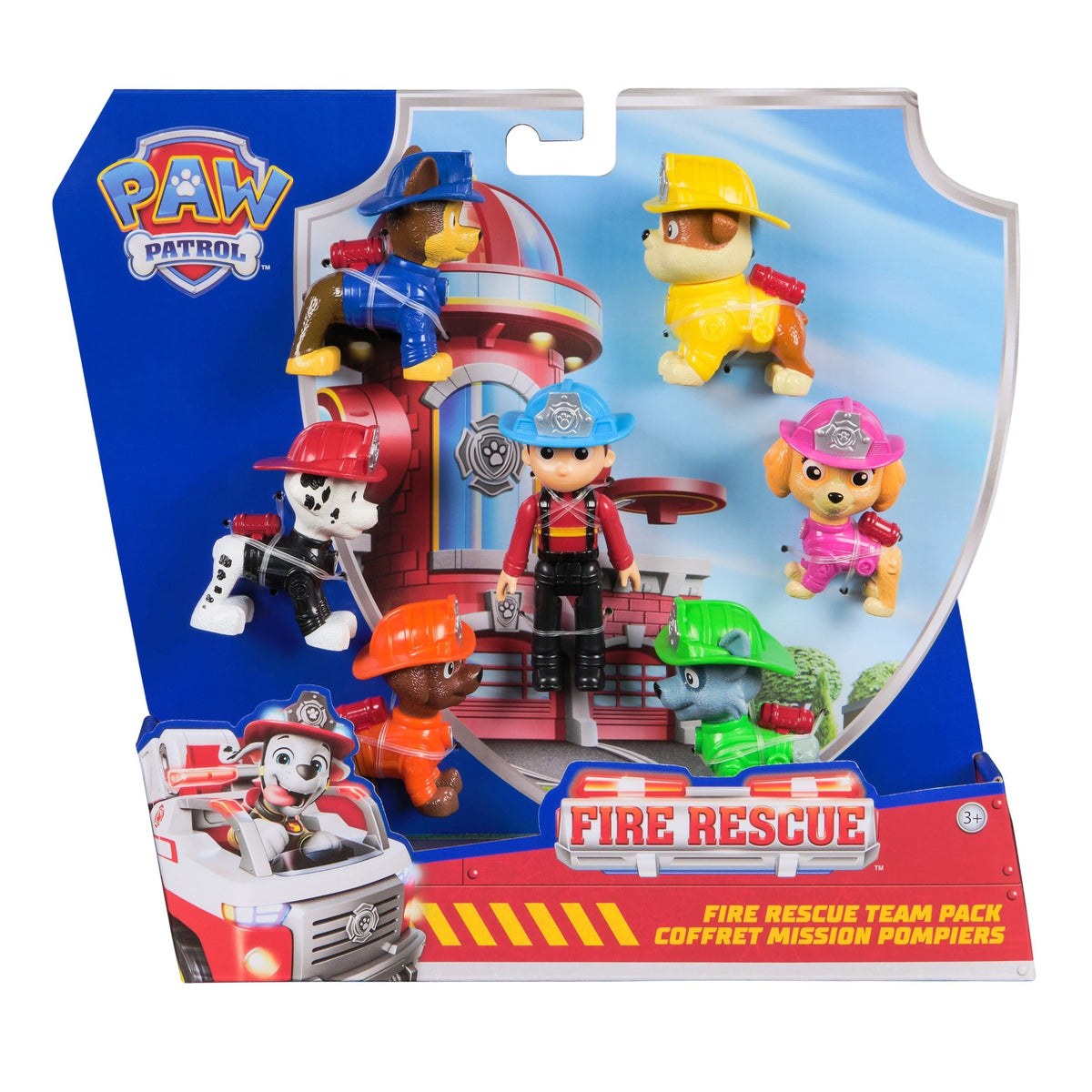 PAW Patrol Fire Rescue Team Pack Playset with 7 Collectible Figures, Ages 3+