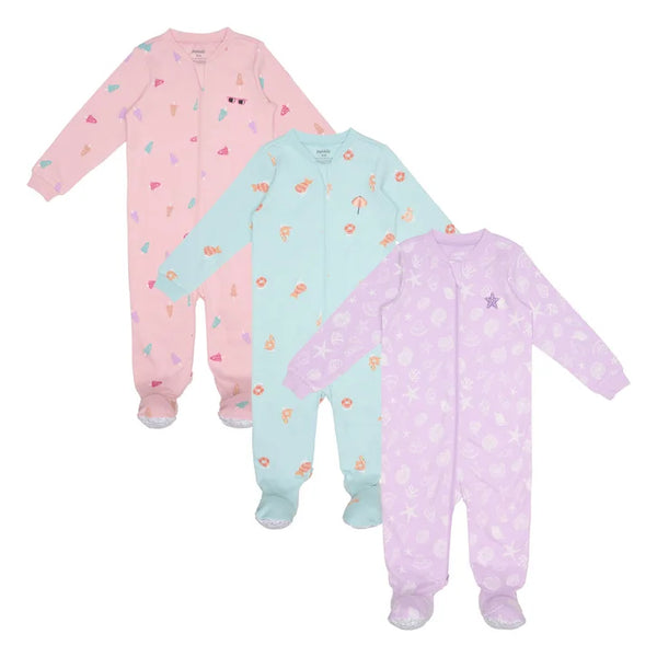 Pekkle Infant Organic Cotton Sleeper, 3-pack B4