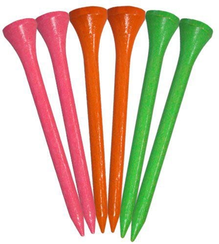 Pride Biodegradable Hardwood Golf Tee, 2-3/4-in, 50-pk, Citrus Assorted Colours W5