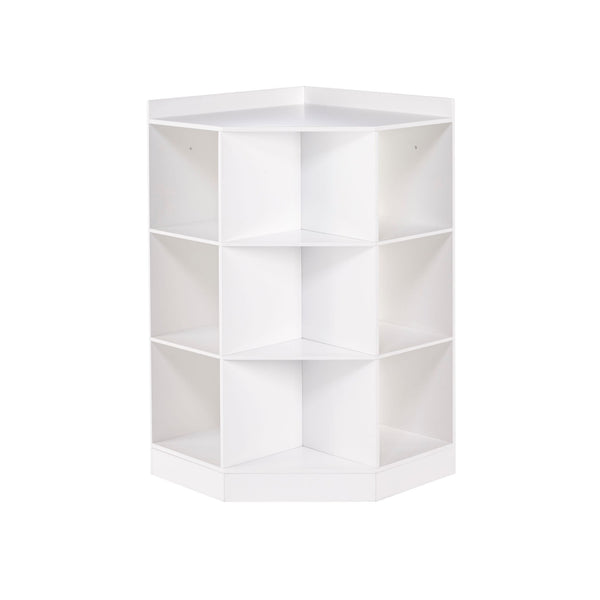 RiverRidge Home Kids' Playroom Corner Cabinet with 6 Toy Storage Cubbies & 3 Shelves, White R2