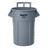 Rubbermaid Commercial Wheeled Brute Circular Outdoor Garbage Can, Grey, 121-L