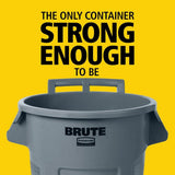 Rubbermaid Commercial Wheeled Brute Circular Outdoor Garbage Can, Grey, 121-L
