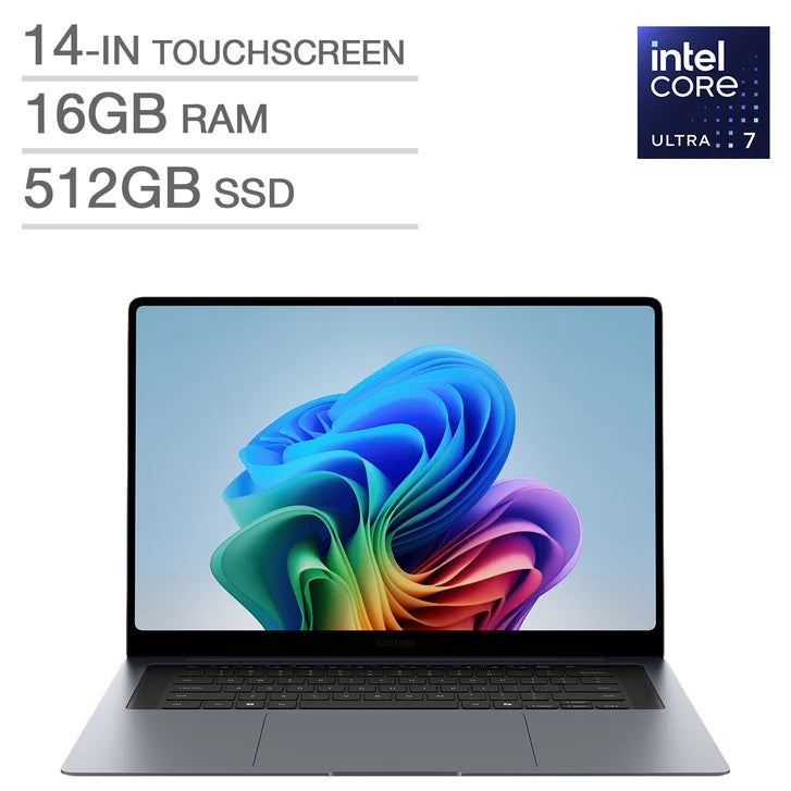 Samsung Galaxy Book6 Pro Copilot+ PC 14.0-in Touchscreen AMOLED Laptop, Intel Core Ultra 7 356H- 16GB RAM, 512 GB SSD L1