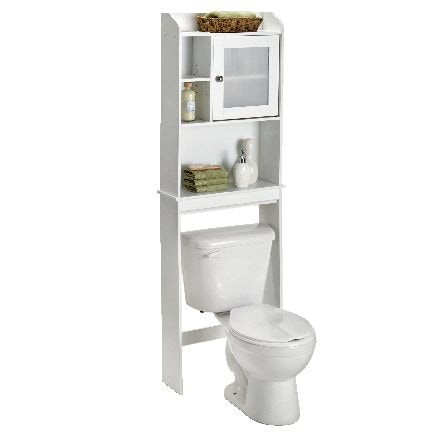 Sauder Caraway 1-Door Over-The-Toilet Spacesaver Bathroom Storage Shelf/Cabinet, Soft White N9