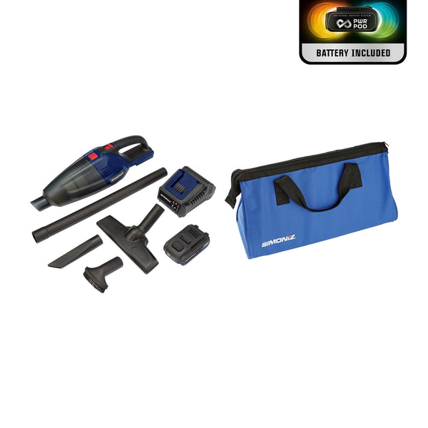 Simoniz 20V Max Cordless Car Hand Vacuum with PWR POD 2.0 Ah battery W5