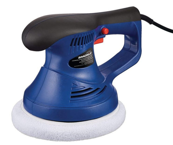 SIMONIZ Brushed Corded Bonnet Random Orbit (Dual Action) Palm Grip Polisher & Waxer Kit, 8-in R0