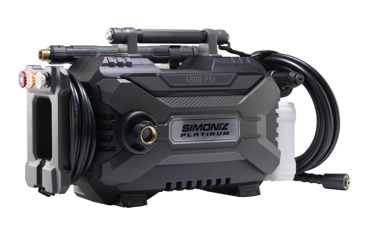 Simoniz Platinum1800 PSI 2.0 GPM Corded Cold Water Brushed Electric Pressure Washer with Foam Blaster