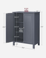 Songmics Home Dove Grey Floor Cabinet with 2 Adjustable Shelves