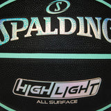 Spalding Highlight Foil Basketball, Black/Mint, Size 7