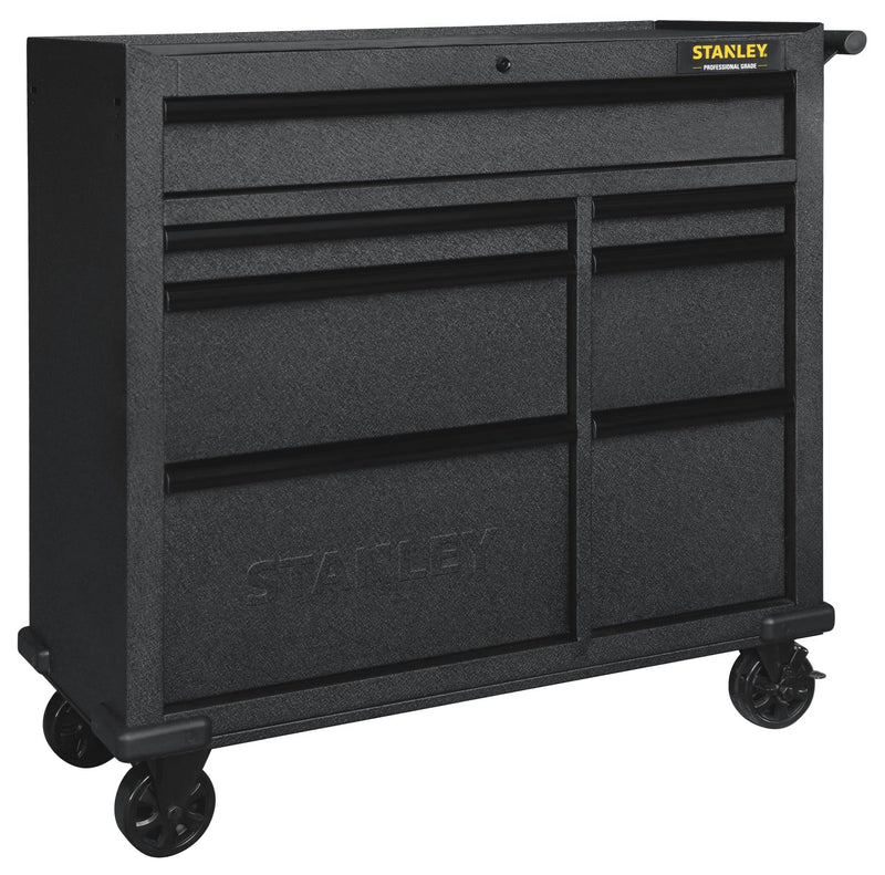 Stanley Rolling Tool Storage Cabinet with 7 Drawers, Power Bar with USB, Black, 42-in Y9