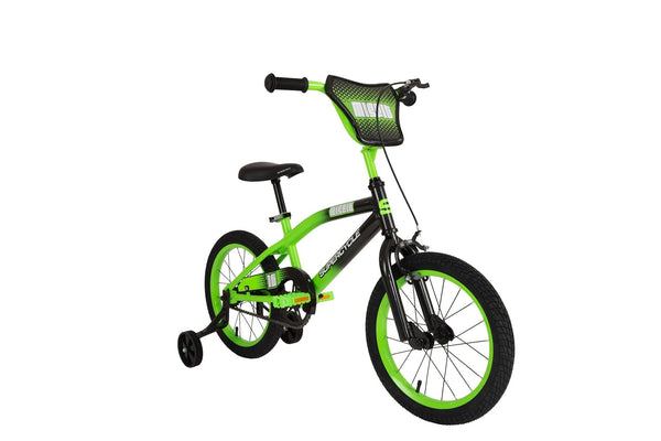 Supercycle Misfit Kids' Bike with Training Wheels, 16-in, Green Q2