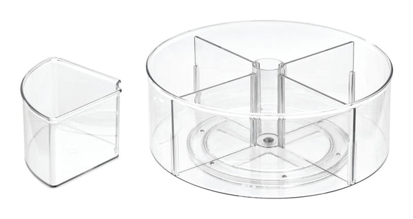 The Home Edit by iDESIGN Clear Divided Rotating Turntable Organizer M2