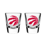 Toronto Raptors Heavy Base Shot Glass Set For NBA Basketball Fans/Collectors, 2-oz, 2-pk