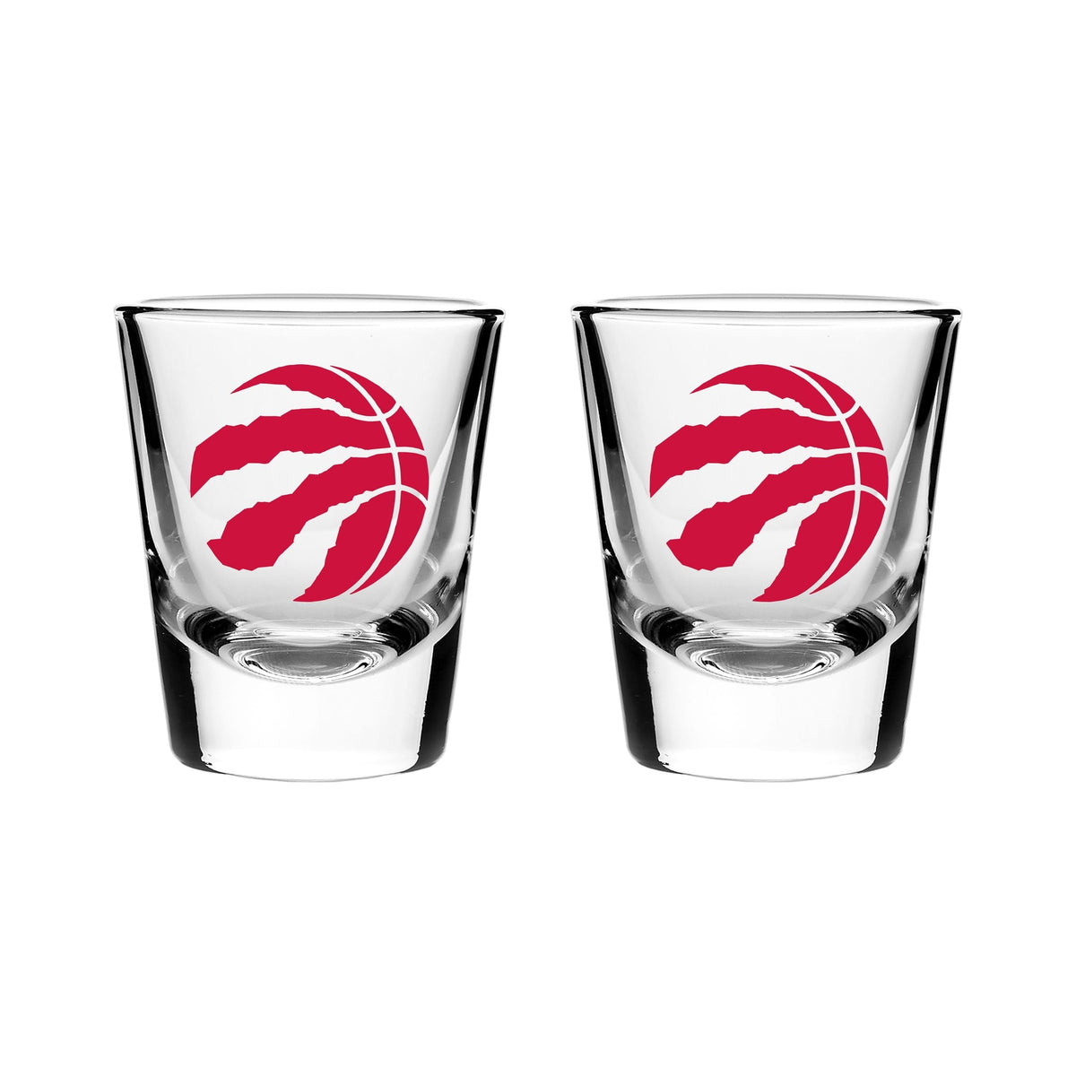 Toronto Raptors Heavy Base Shot Glass Set For NBA Basketball Fans/Collectors, 2-oz, 2-pk