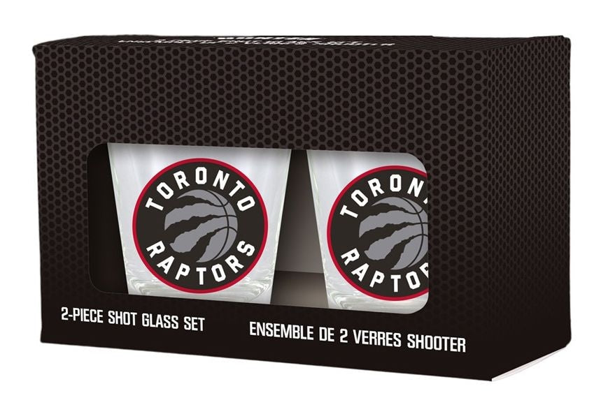Toronto Raptors Heavy Base Shot Glass Set For NBA Basketball Fans/Collectors, 2-oz, 2-pk