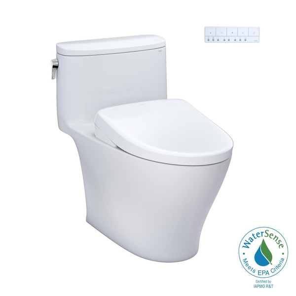 TOTO WASHLET+ Nexus One-Piece Elongated 1.28 GPF Toilet with S7 Contemporary Bidet Seat, Cotton White W6