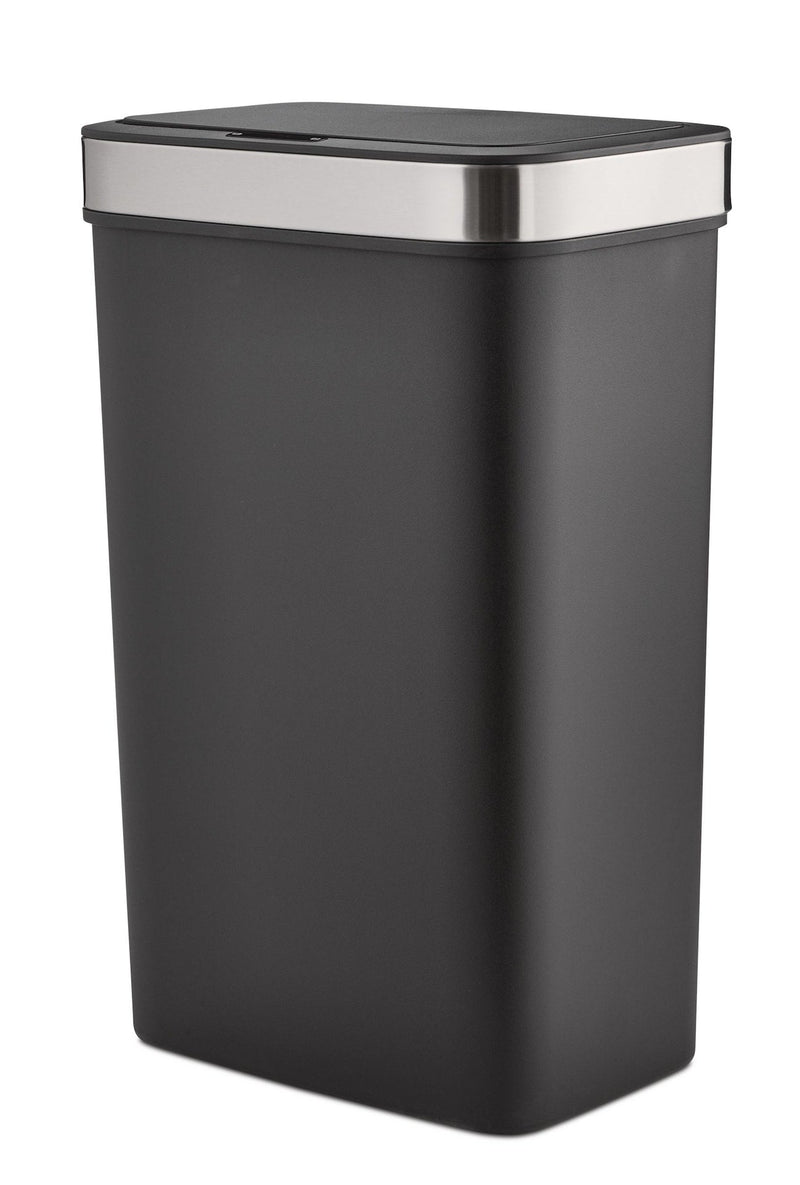 Type A Resin Rectangular Auto Indoor Refuse Bin, Motion Sensor Lid, Black, 50-L J1