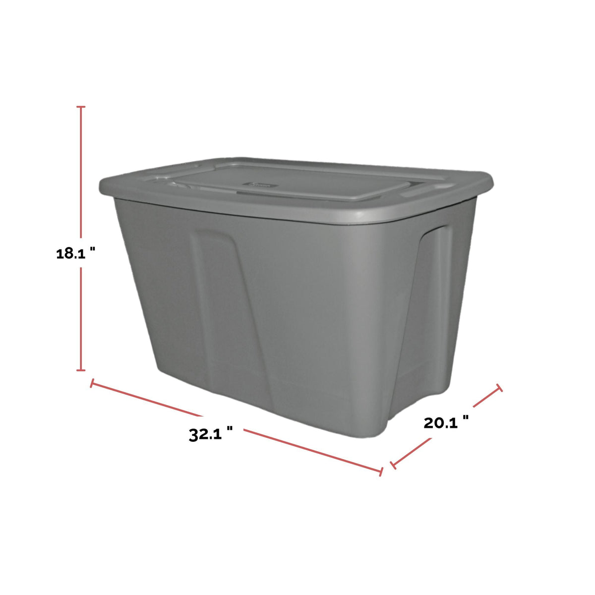 type A Restore Stackable Nesting Storage Box with Lid, 121-L, Grey