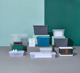 type A Restore Stackable Nesting Storage Box with Lid, 121-L, Grey