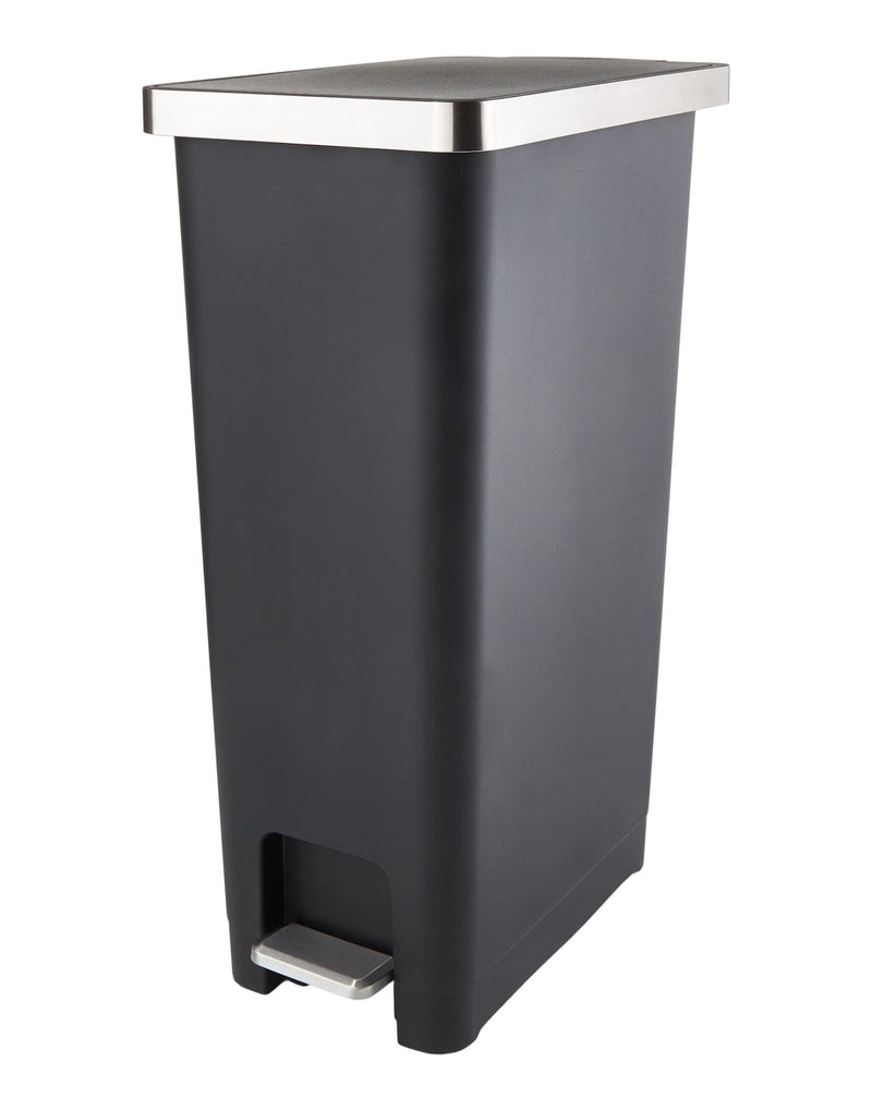 type A Slim Black Resin Garbage Can, 45-L H5
