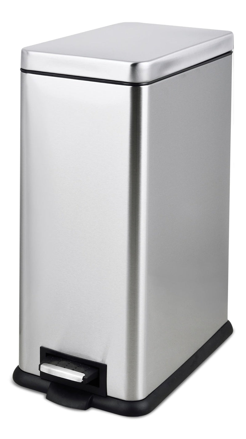 type A Stainless Steel Rectangular Step Garbage Can, 30-L F0