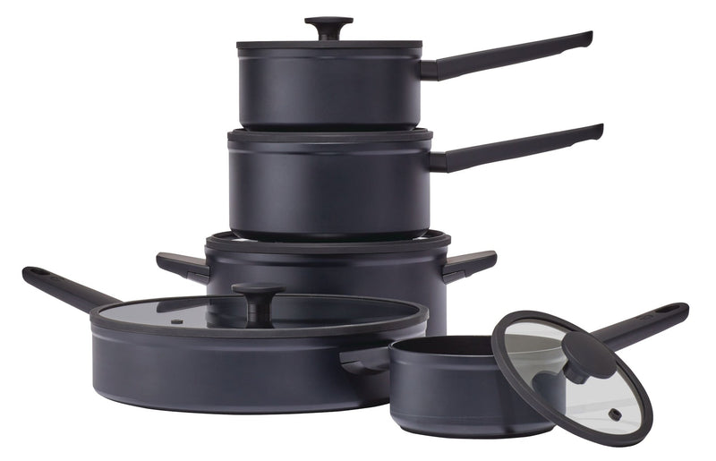 Vida by PADERNO 10-Piece Non-Stick Cookware Set, Black, Vida by PADERNO Non-Stick Cookset, Blue, 8-pc, Vida by PADERNO Aluminum Non-Stick Frypan,... B8