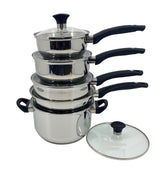 Vida by PADERNO Everyday Series Premium Stainless Steel Cookware Set, Dishwasher & Oven-Safe, 10-pc
