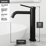 VIGO Lexington Single Handle Vessel Sink Bathroom Faucet with cFiber© Body, Matte Black