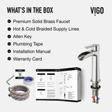 VIGO Niko Single Handle Vessel Sink Bathroom Faucet with Deck Plate, Brushed Nickel