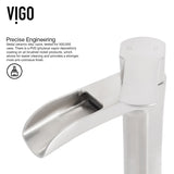 VIGO Niko Single Handle Vessel Sink Bathroom Faucet with Deck Plate, Brushed Nickel